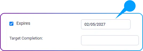 Create Course Enrollment - Expiry and Target Completion