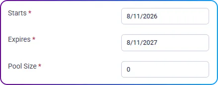 How to Create a Coupon Pool in SimpliTrain - Starts Expires and Pool Size