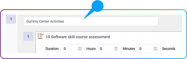 Mapping an Assessment to a Course - Indicate Name Purpose