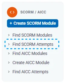 Learning Management Find SCORM Attempts