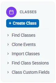 Training Management Create Classes