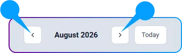 View the Training Calendar in SimpliTrain - Calendar Arrow Keys
