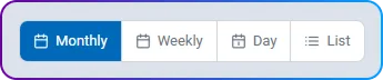 View the Training Calendar in SimpliTrain - Calendar Monthly WeeklyDaily